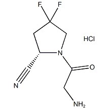 (S)-1-(2-Aminoacetyl)-4,4-difluórpyrolidín-2-karbonitriltrifluóracetát CAS č.:1448440-51-4